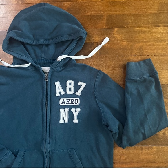 AEROPOSTALE Mens Aero Logo Full Zip Hoodie / Size M - Picture 3 of 4